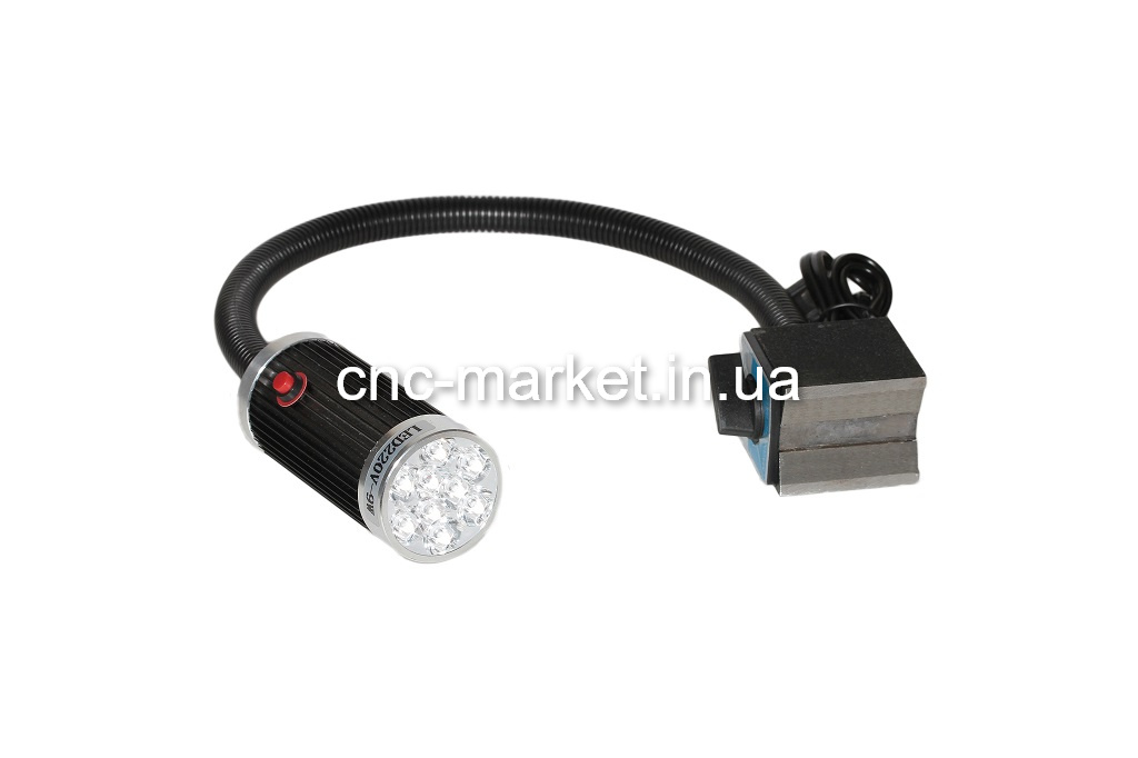 Фото 1 - Прожектор станочный (50D LED) 9W (220V) c магнитом.